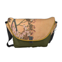 Cherry Blossom Asian Art Rickshaw Messenger Bag