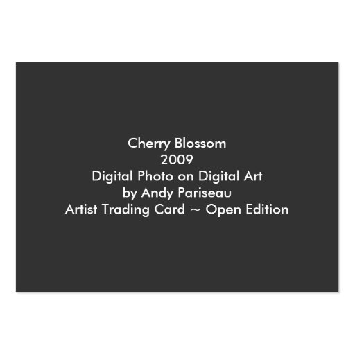 Cherry blossom ~ ATC Business Card Template (back side)