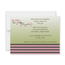 cherry blossom; baby shower custom announcements