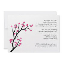 cherry blossom; baby shower personalized invite