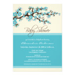 Cherry Blossom Baby Shower Invitation (aqua)