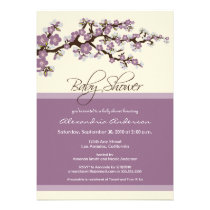 Cherry Blossom Baby Shower Invitation (lavender)