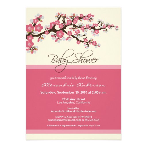 Cherry Blossom Baby Shower Invitation (pink)