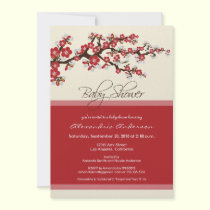 Cherry Blossom Baby Shower Invitation (red) invitations