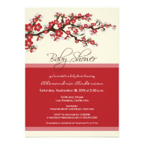 Cherry Blossom Baby Shower Invitation (red)