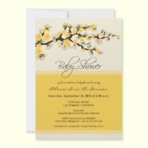Cherry Blossom Baby Shower Invitation (yellow) invitations