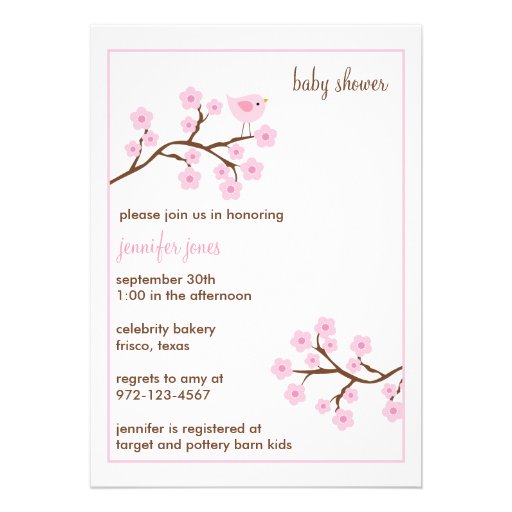 Cherry Blossom Baby Shower Invitations