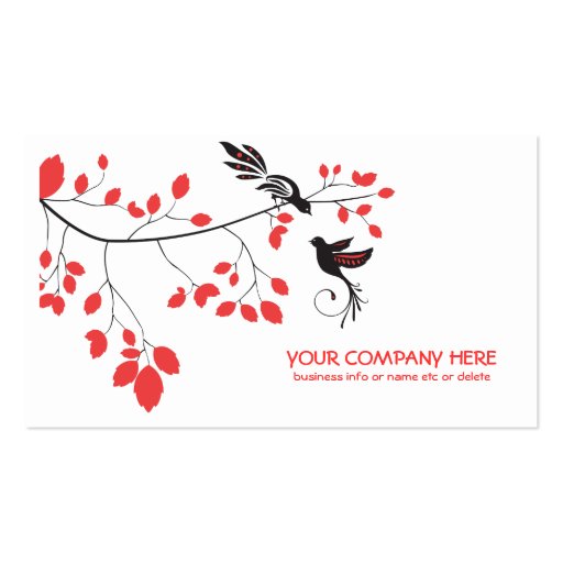 cherry blossom birds business cards