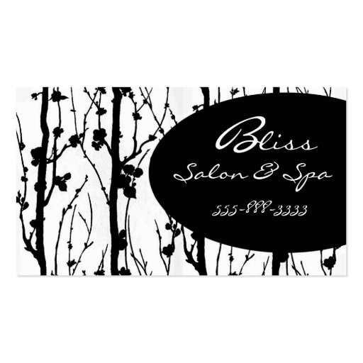 cherry blossom black 1 business cards (front side)