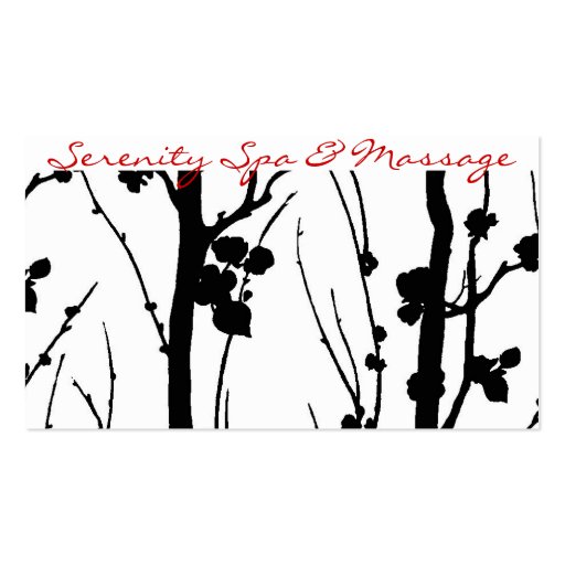 cherry blossom black business card (front side)