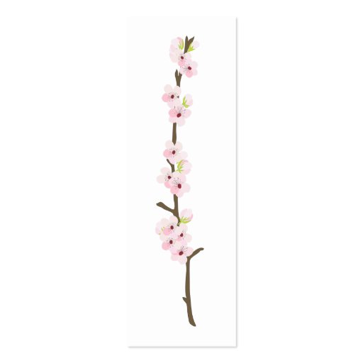 Cherry Blossom Branch Favour Tag (White) Business Card Templates