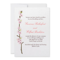 Cherry Blossom Branch Invitation (White)