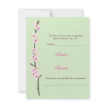 Cherry Blossom Branch RSVP (Green) Custom Announcements