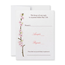 Cherry Blossom Branch RSVP (White) Invitation