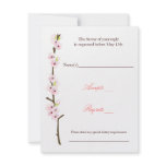 Cherry Blossom Branch RSVP (White) Invitation