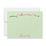 Cherry Blossom Branch Thank You (Green) Invitation
