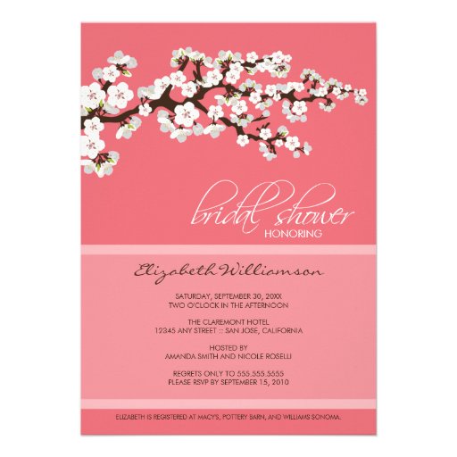 Cherry Blossom Bridal Shower Invitation (pink)