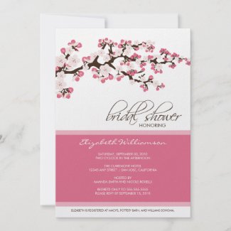 Cherry Blossom Bridal Shower Invitation (rose) invitation
