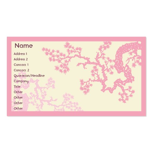 Cherry Blossom - Business Business Card Templates (front side)