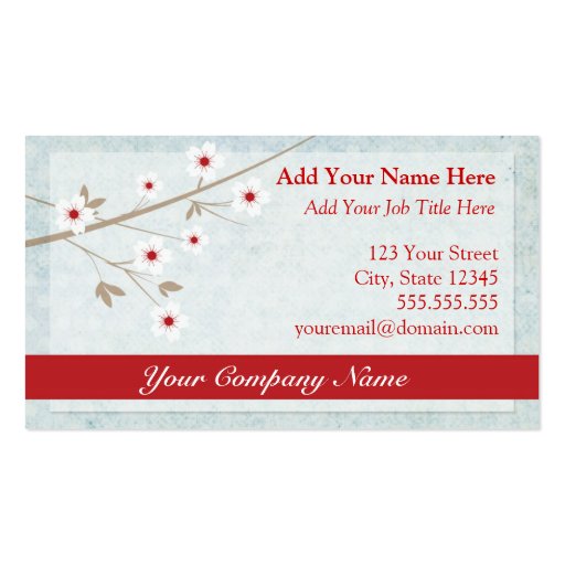 Cherry Blossom Business Card (front side)