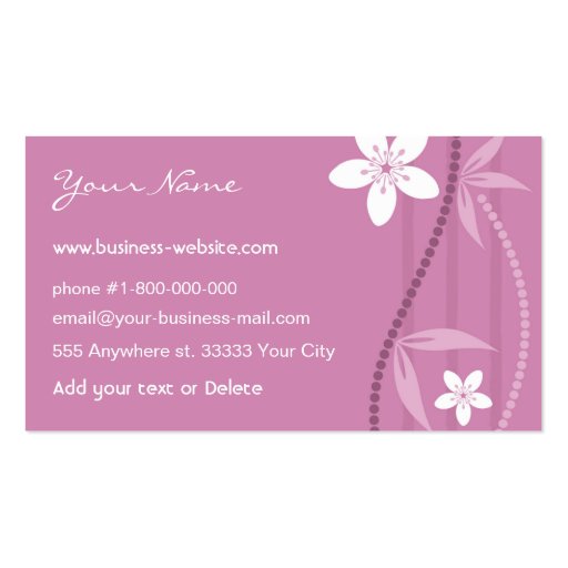 Cherry Blossom Business Card (back side)