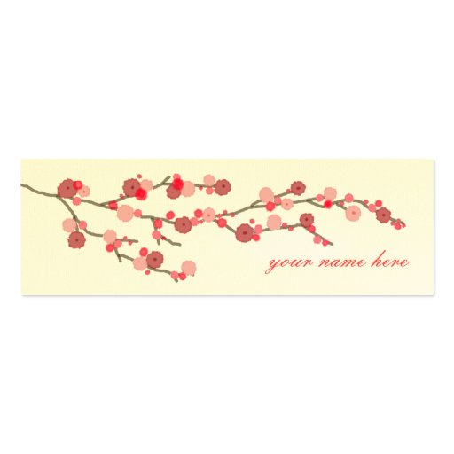 Cherry Blossom Calling Cards Business Card Templates (front side)