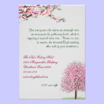 Cherry Blossom Custom  Accommodations Card invitations