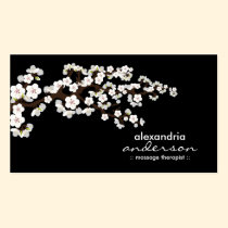 Cherry Blossom Custom Business Cards (black) business cards