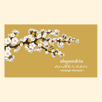 Cherry Blossom Custom Business Cards (gold) business cards