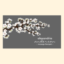 Cherry Blossom Custom Business Cards (grey) business cards