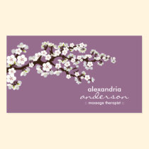 Cherry Blossom Custom Business Cards (lavender) business cards