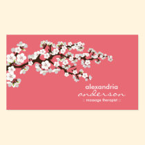 Cherry Blossom Custom Business Cards (pink) business cards