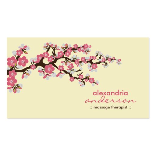 Cherry Blossom Custom Business Cards (pink) (front side)