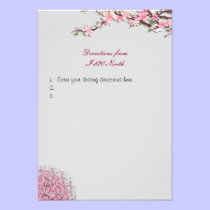 Cherry Blossom Custom Driving Directions invitations