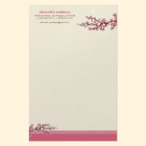 Cherry Blossom Custom Stationery (pink) stationery