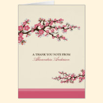 Cherry Blossom Custom Thank You Card (pink) cards