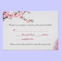 Cherry Blossom Custom Wedding RSVP Cards invitations