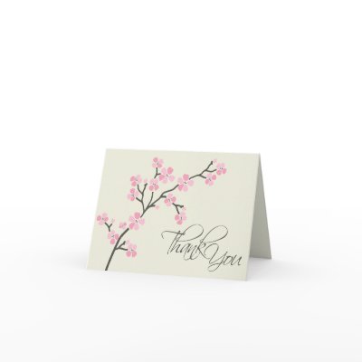 Cherry Blossom Designer Thank You Card 2 (pink)