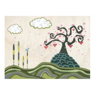 Cherry Blossom Doodle Vector Art Print print