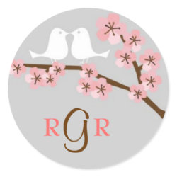 Cherry Blossom Garden Monogram Sticker sticker