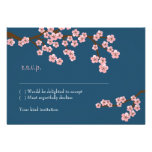 Cherry Blossom Garden (Navy) RSVP w/ envelopes invitations