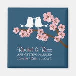Cherry Blossom Garden (Navy)  Wedding Save the Dat magnets