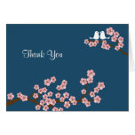 Cherry Blossom Garden (Navy) Wedding Thank You cards