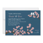 Cherry Blossom Garden (Pink Navy) Wedding Personalized Announcements
