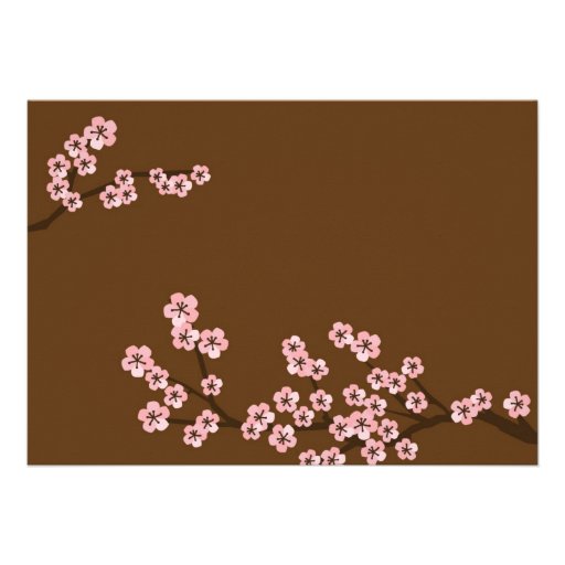 Cherry Blossom Garden (Pink Navy) Wedding Personalized Announcements