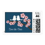 Cherry Blossom Garden (Pink Navy) Wedding postage