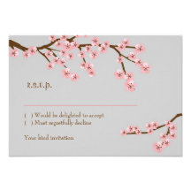 Cherry Blossom Garden RSVP w/ envelopes Custom Invite