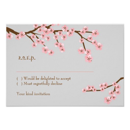 Cherry Blossom Garden RSVP w/ envelopes Custom Invite