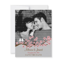 Cherry Blossom Garden Save the Date Photo invitation