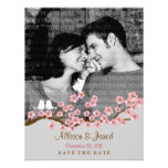 Cherry Blossom Garden Save the Date Photo invitations